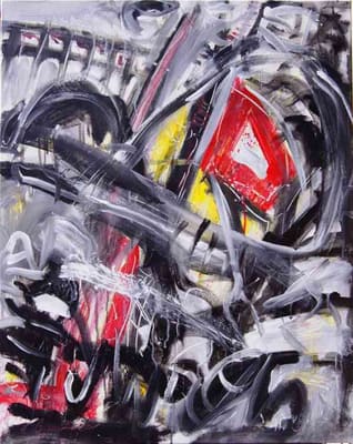 Helmut Bauhuber, Leinwand 100 × 80 cm, Nr. 1 – abstrakte Malerei