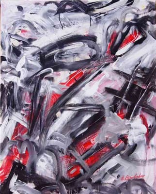 Helmut Bauhuber, Leinwand 100 × 80 cm, Nr. 2 – abstrakte Malerei