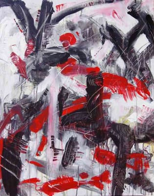 Helmut Bauhuber, Leinwand 100 × 80 cm, Nr. 3 – abstrakte Malerei