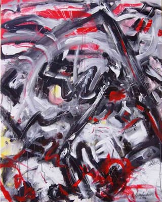 Helmut Bauhuber, Leinwand 100 × 80 cm, Nr. 4 – abstrakte Malerei