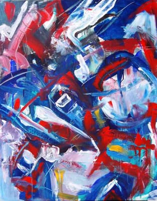 Helmut Bauhuber, Leinwand 100 × 80 cm, Nr. 5 – abstrakte Malerei