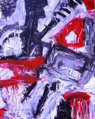 Helmut Bauhuber, Leinwand 100 × 80 cm, Nr. 6 – abstrakte Malerei