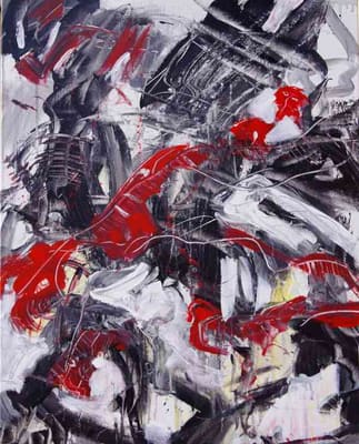 Helmut Bauhuber, Leinwand 100 × 80 cm, Nr. 7 – abstrakte Malerei