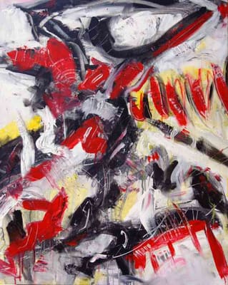 Helmut Bauhuber, Leinwand 100 × 80 cm, Nr. 9 – abstrakte Malerei