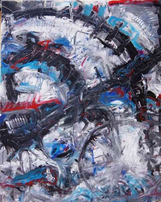 Helmut Bauhuber, Leinwand 100 × 80 cm, Nr. 10 – abstrakte Malerei