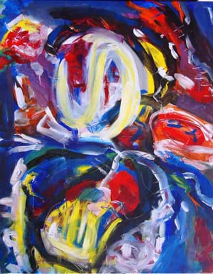 Helmut Bauhuber, Leinwand 100 × 80 cm, Nr. 11 – abstrakte Malerei