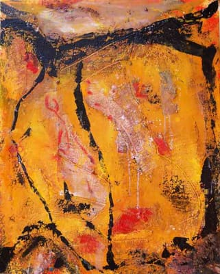 Helmut Bauhuber, Leinwand 100 × 80 cm, Nr. 13 – abstrakte Malerei