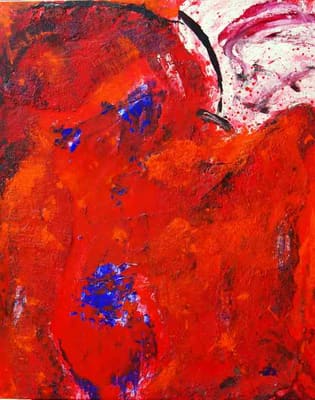 Helmut Bauhuber, Leinwand 100 × 80 cm, Nr. 14 – abstrakte Malerei