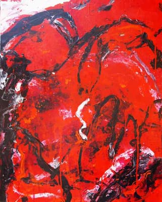 Helmut Bauhuber, Leinwand 100 × 80 cm, Nr. 15 – abstrakte Malerei