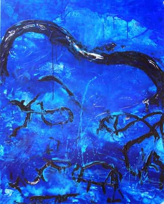 Helmut Bauhuber, Leinwand 100 × 80 cm, Nr. 17 – abstrakte Malerei
