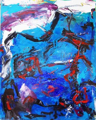 Helmut Bauhuber, Leinwand 100 × 80 cm, Nr. 18 – abstrakte Malerei