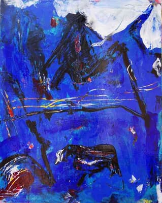 Helmut Bauhuber, Leinwand 100 × 80 cm, Nr. 20 – abstrakte Malerei