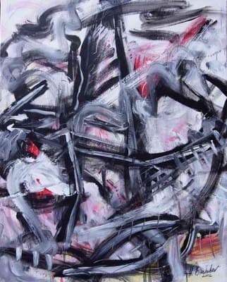 Helmut Bauhuber, Leinwand 100 × 80 cm, Nr. 22 – abstrakte Malerei