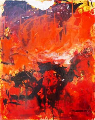 Helmut Bauhuber, Leinwand 100 × 80 cm, Nr. 24 – abstrakte Malerei
