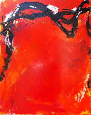 Helmut Bauhuber, Leinwand 100 × 80 cm, Nr. 25 – abstrakte Malerei