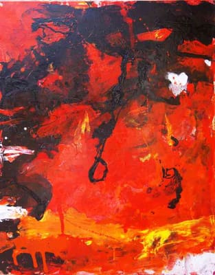 Helmut Bauhuber, Leinwand 100 × 80 cm, Nr. 26 – abstrakte Malerei