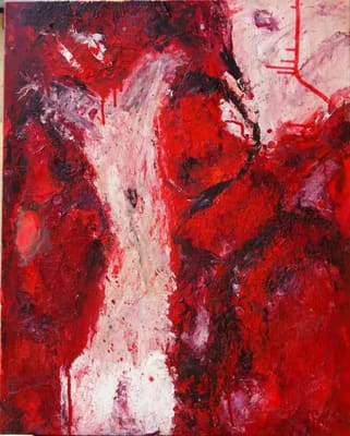 Helmut Bauhuber, Leinwand 100 × 80 cm, Nr. 27 – abstrakte Malerei