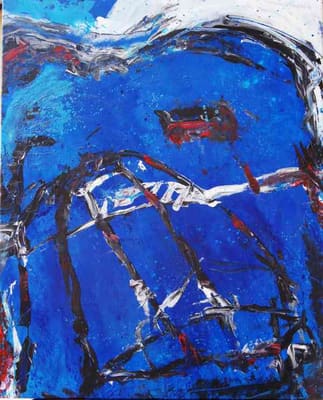 Helmut Bauhuber, Leinwand 100 × 80 cm, Nr. 28 – abstrakte Malerei