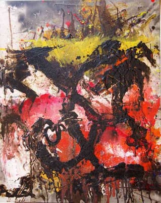 Helmut Bauhuber, Leinwand 100 × 80 cm, Nr. 31 – abstrakte Malerei