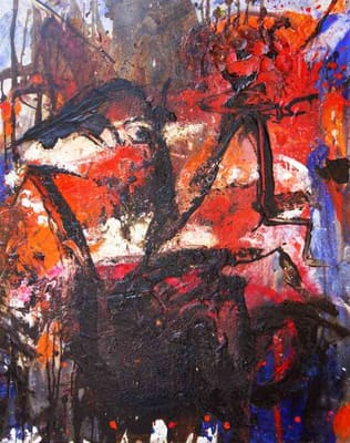 Helmut Bauhuber, Leinwand 100 × 80 cm, Nr. 32 – abstrakte Malerei