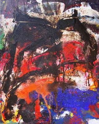 Helmut Bauhuber, Leinwand 100 × 80 cm, Nr. 33 – abstrakte Malerei