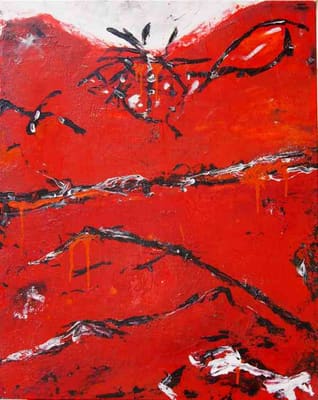 Helmut Bauhuber, Leinwand 100 × 80 cm, Nr. 34 – abstrakte Malerei