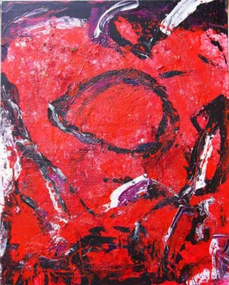 Helmut Bauhuber, Leinwand 100 × 80 cm, Nr. 35 – abstrakte Malerei