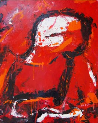 Helmut Bauhuber, Leinwand 100 × 80 cm, Nr. 36 – abstrakte Malerei