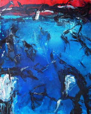Helmut Bauhuber, Leinwand 100 × 80 cm, Nr. 37 – abstrakte Malerei