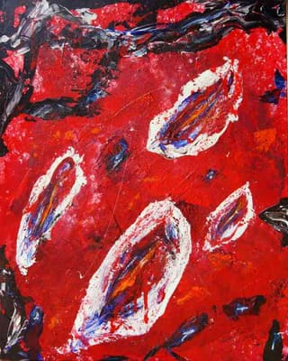 Helmut Bauhuber, Leinwand 100 × 80 cm, Nr. 38 – abstrakte Malerei