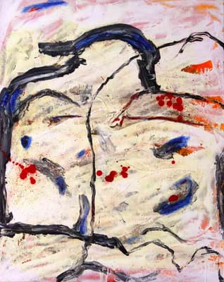 Helmut Bauhuber, Leinwand 100 × 80 cm, Nr. 40 – abstrakte Malerei