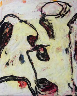 Helmut Bauhuber, Leinwand 100 × 80 cm, Nr. 41 – abstrakte Malerei