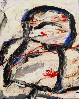 Helmut Bauhuber, Leinwand 100 × 80 cm, Nr. 43 – abstrakte Malerei