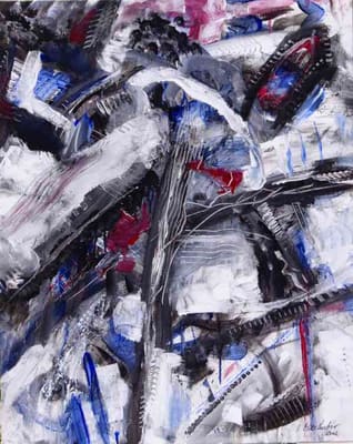 Helmut Bauhuber, Leinwand 100 × 80 cm, Nr. 44 – abstrakte Malerei