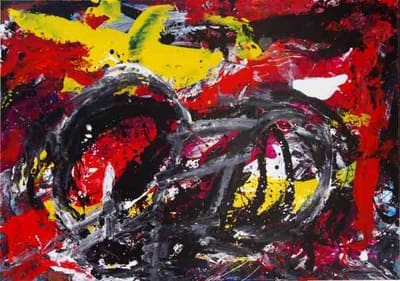 Helmut Bauhuber, Leinwand 110 × 155 cm, Nr. 1 – abstrakte Malerei