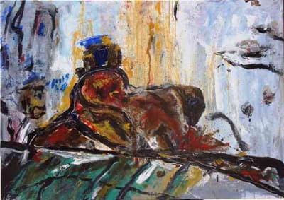 Helmut Bauhuber, Leinwand 110 × 155 cm, Nr. 2 – abstrakte Malerei
