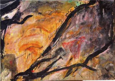 Helmut Bauhuber, Leinwand 110 × 155 cm, Nr. 3 – abstrakte Malerei