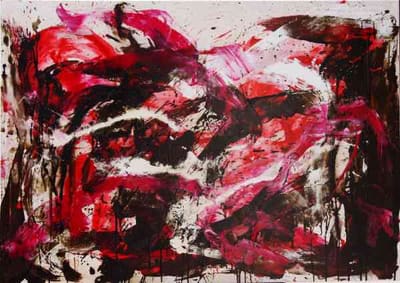 Helmut Bauhuber, Leinwand 110 × 155 cm, Nr. 4 – abstrakte Malerei