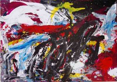 Helmut Bauhuber, Leinwand 110 × 155 cm, Nr. 5 – abstrakte Malerei