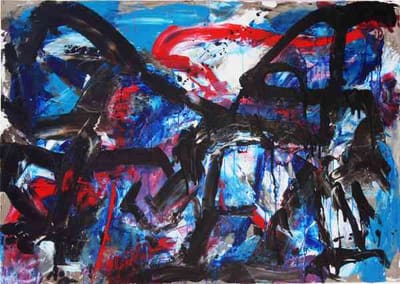 Helmut Bauhuber, Leinwand 110 × 155 cm, Nr. 6 – abstrakte Malerei