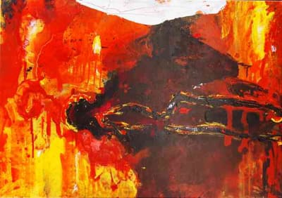 Helmut Bauhuber, Leinwand 110 × 155 cm, Nr. 9 – abstrakte Malerei