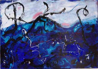Helmut Bauhuber, Leinwand 110 × 155 cm, Nr. 12 – abstrakte Malerei