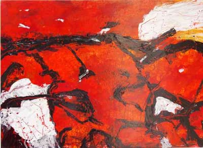 Helmut Bauhuber, Leinwand 110 × 155 cm, Nr. 15 – abstrakte Malerei