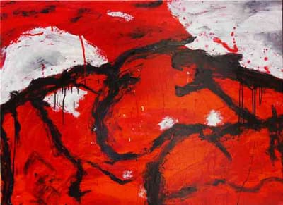 Helmut Bauhuber, Leinwand 110 × 155 cm, Nr. 17 – abstrakte Malerei