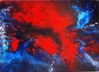 Helmut Bauhuber, Leinwand 110 × 155 cm, Nr. 18 – abstrakte Malerei