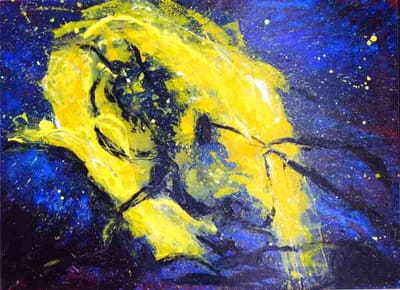 Helmut Bauhuber, Leinwand 110 × 155 cm, Nr. 19 – abstrakte Malerei