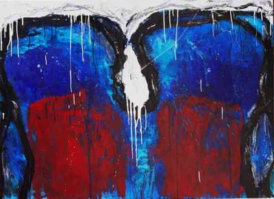 Helmut Bauhuber, Leinwand 110 × 155 cm, Nr. 20 – abstrakte Malerei
