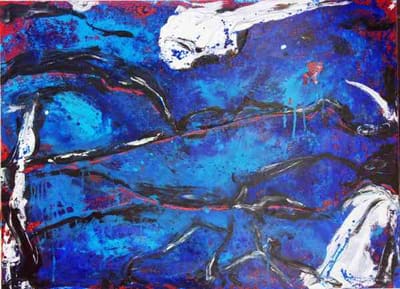 Helmut Bauhuber, Leinwand 110 × 155 cm, Nr. 24 – abstrakte Malerei