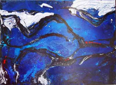 Helmut Bauhuber, Leinwand 110 × 155 cm, Nr. 25 – abstrakte Malerei