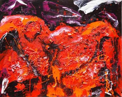Helmut Bauhuber, Leinwand 110 × 155 cm, Nr. 26 – abstrakte Malerei